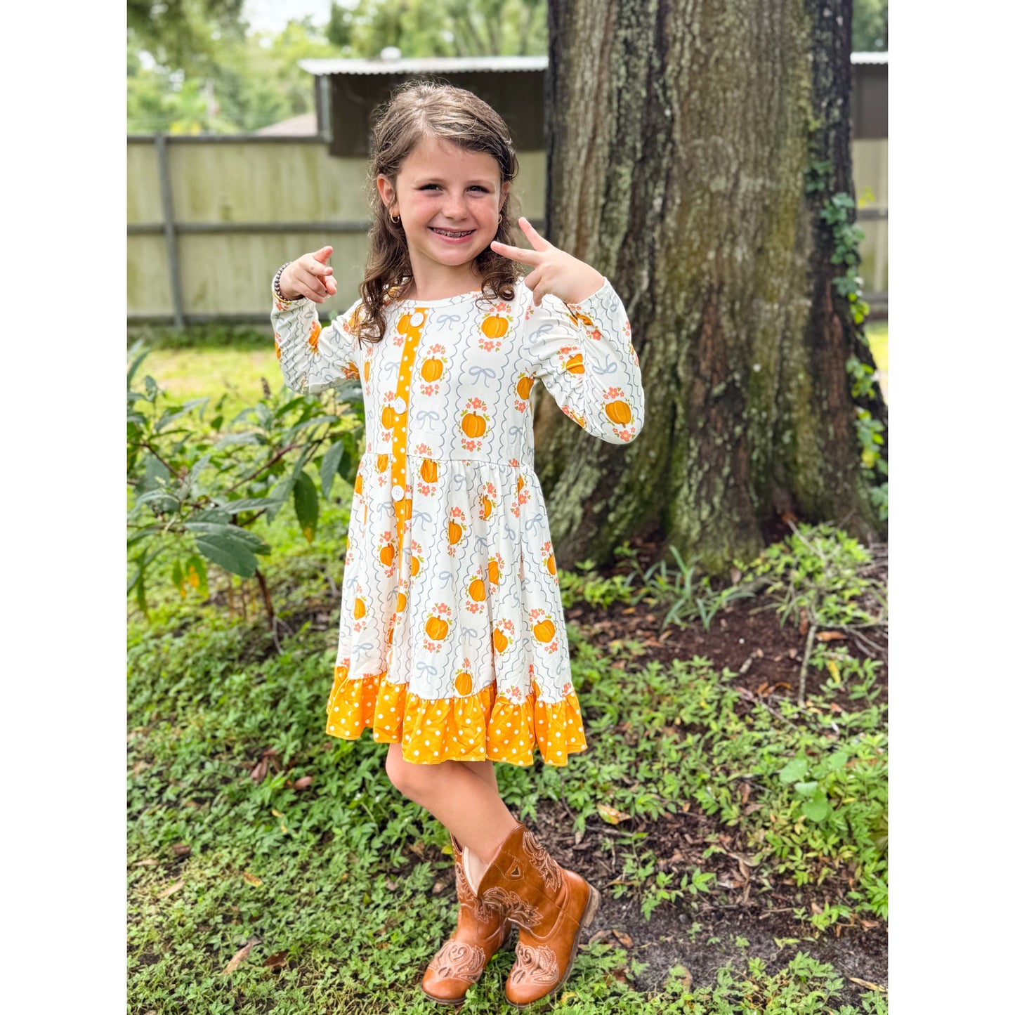 Pumpkin & Bow Dress