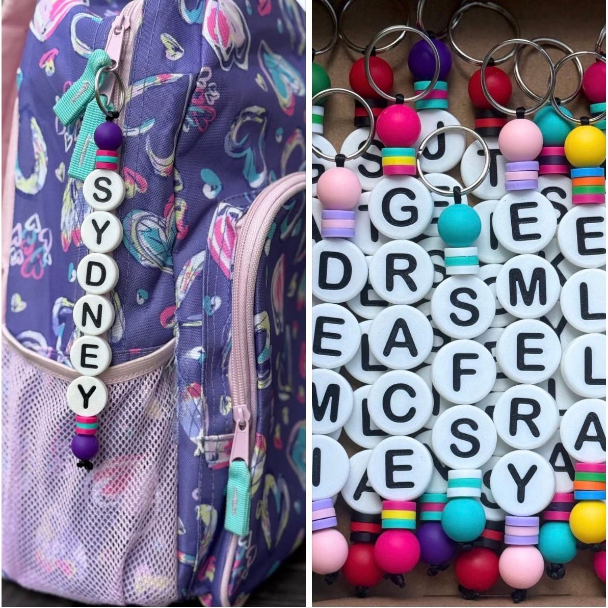 Beaded bag tags