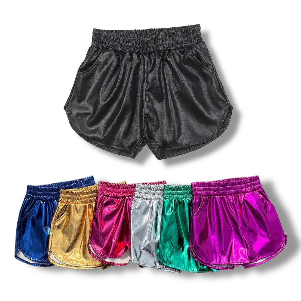 Pleather pocket shorts