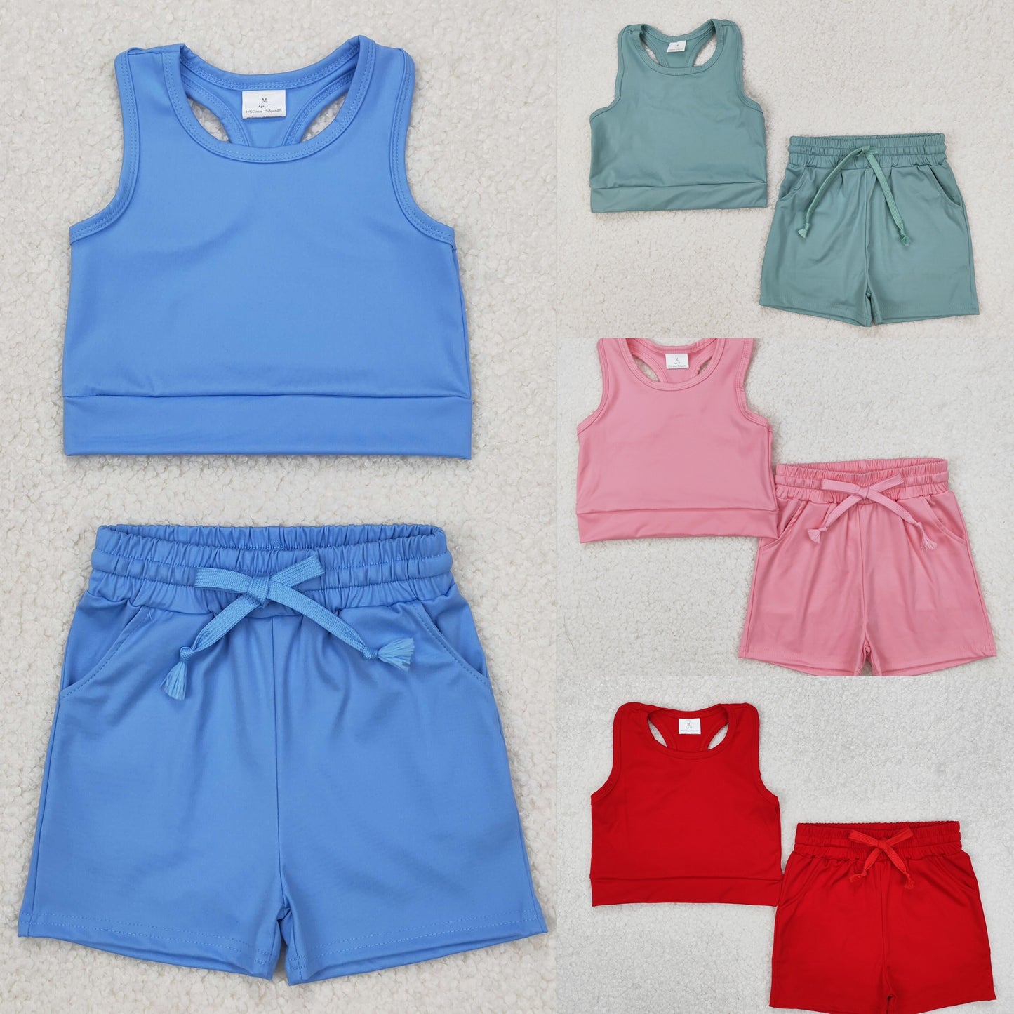 Cropped jogger shorts set
