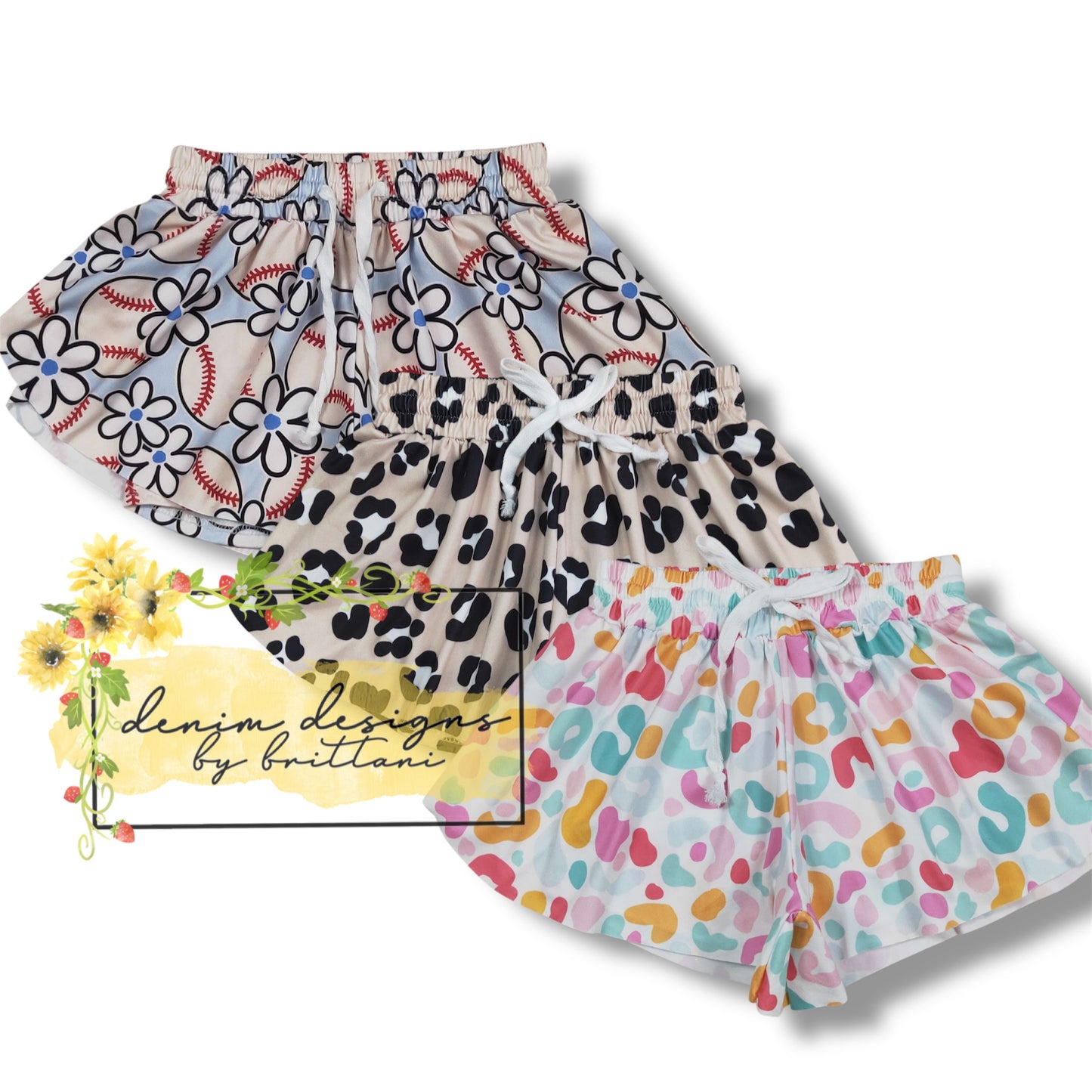 Printed butterfly shorts