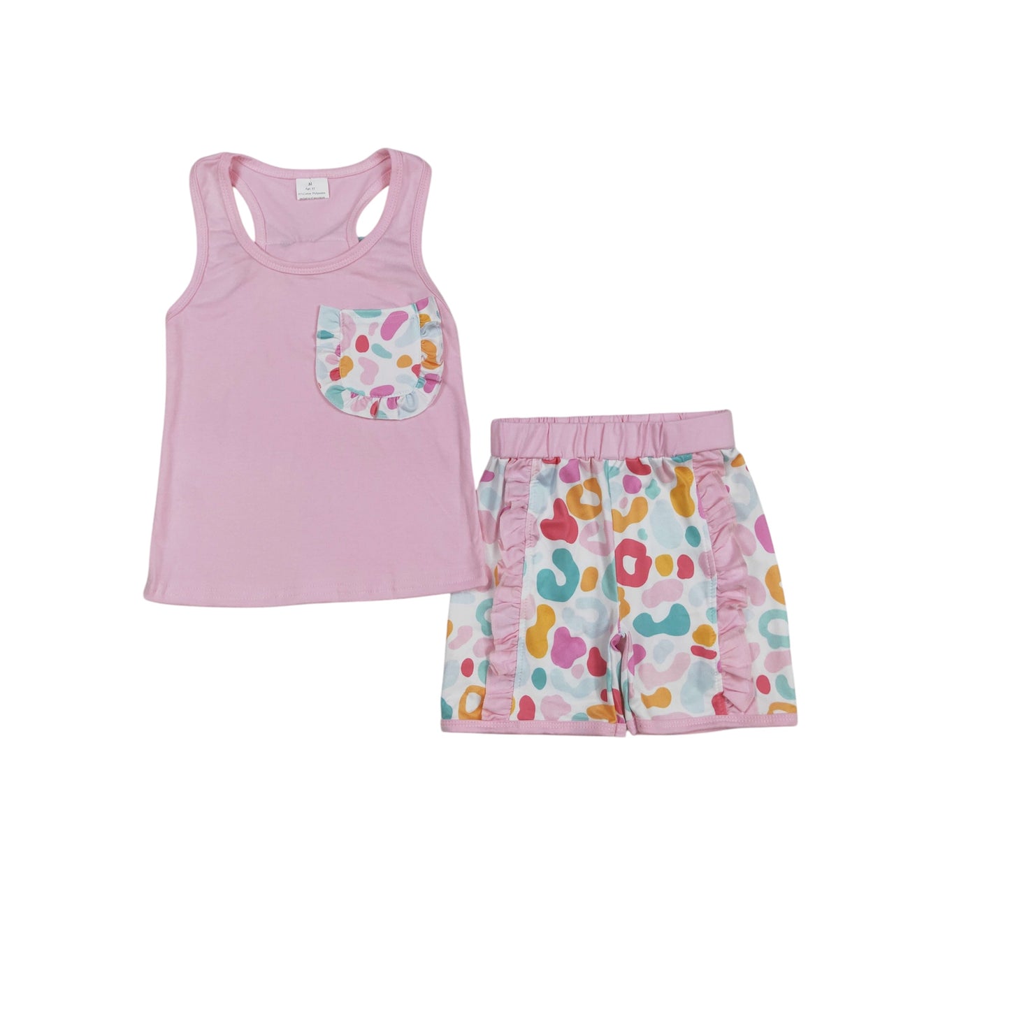 Ruffle bow back tank set