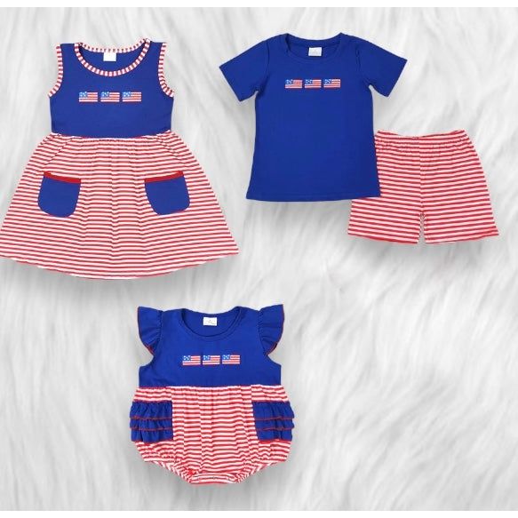 American flag sibling set
