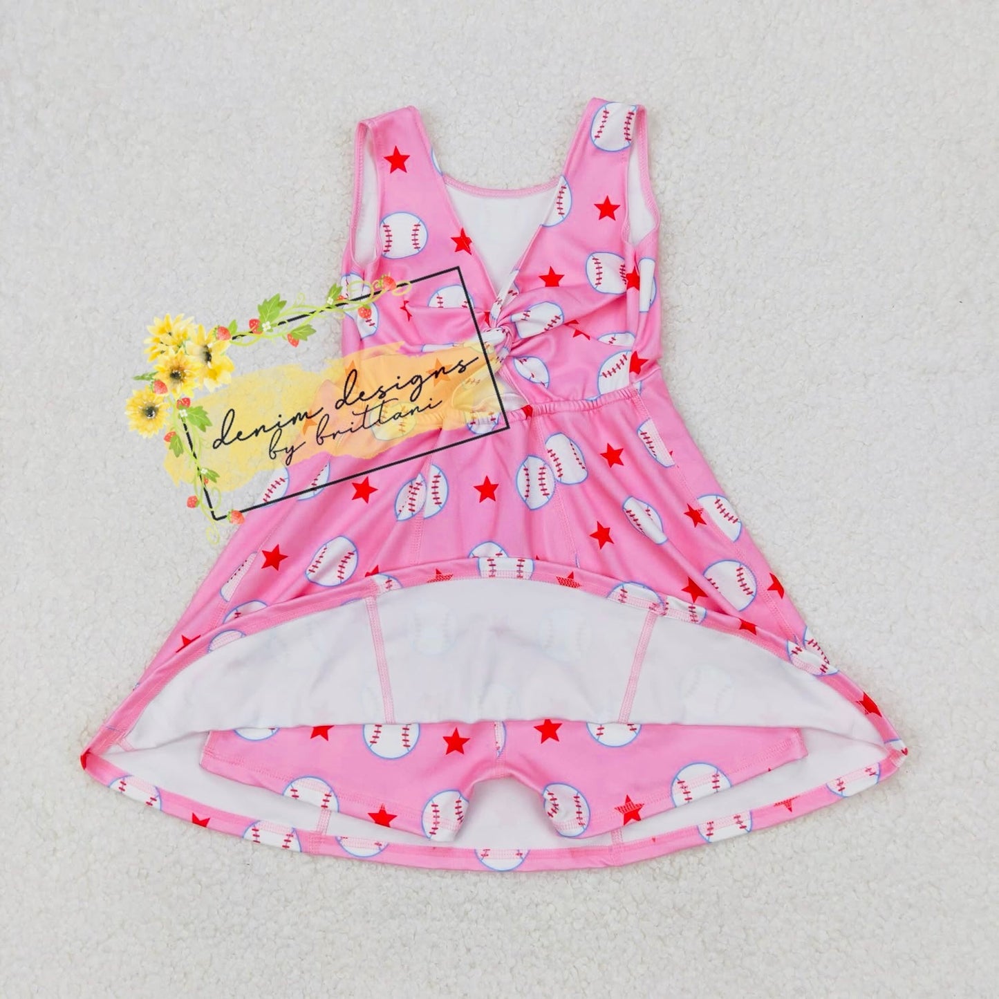 Baseball yoga skort dress