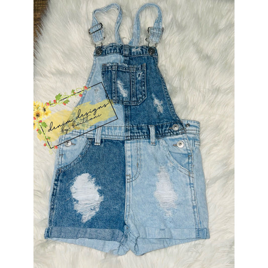 5T distressed overalls