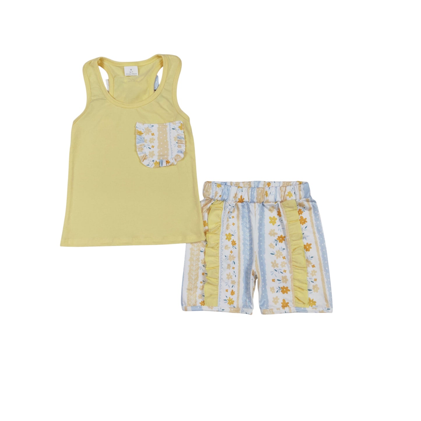 Ruffle bow back tank set