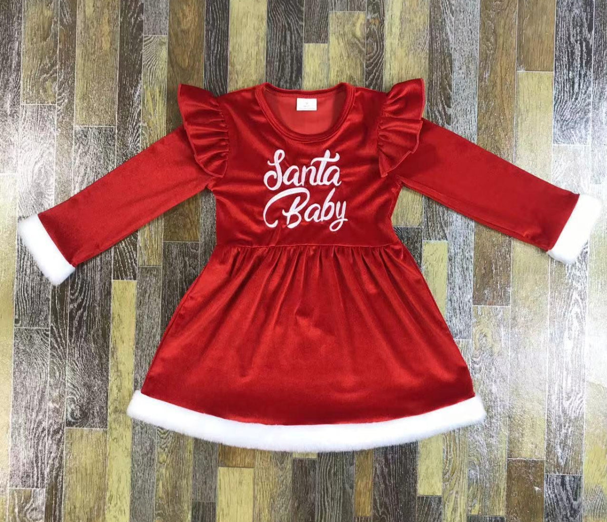 Velvet Santa baby dress