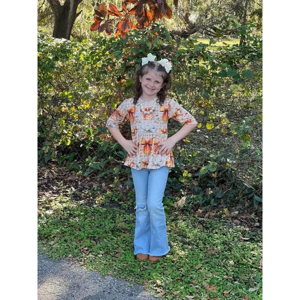 Bow gingham peplum