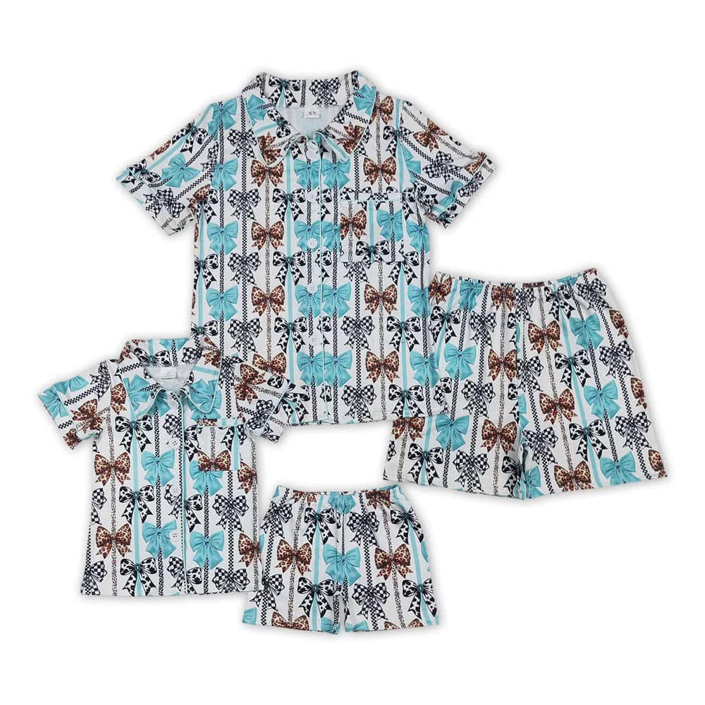 Mommy & Me westen bow Matching pjs