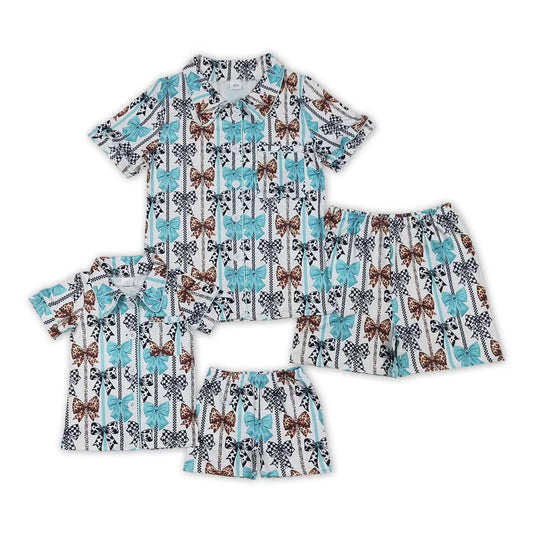 Mommy & Me westen bow Matching pjs