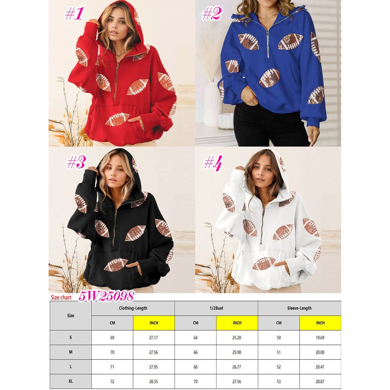 Football Sequins Pullovers