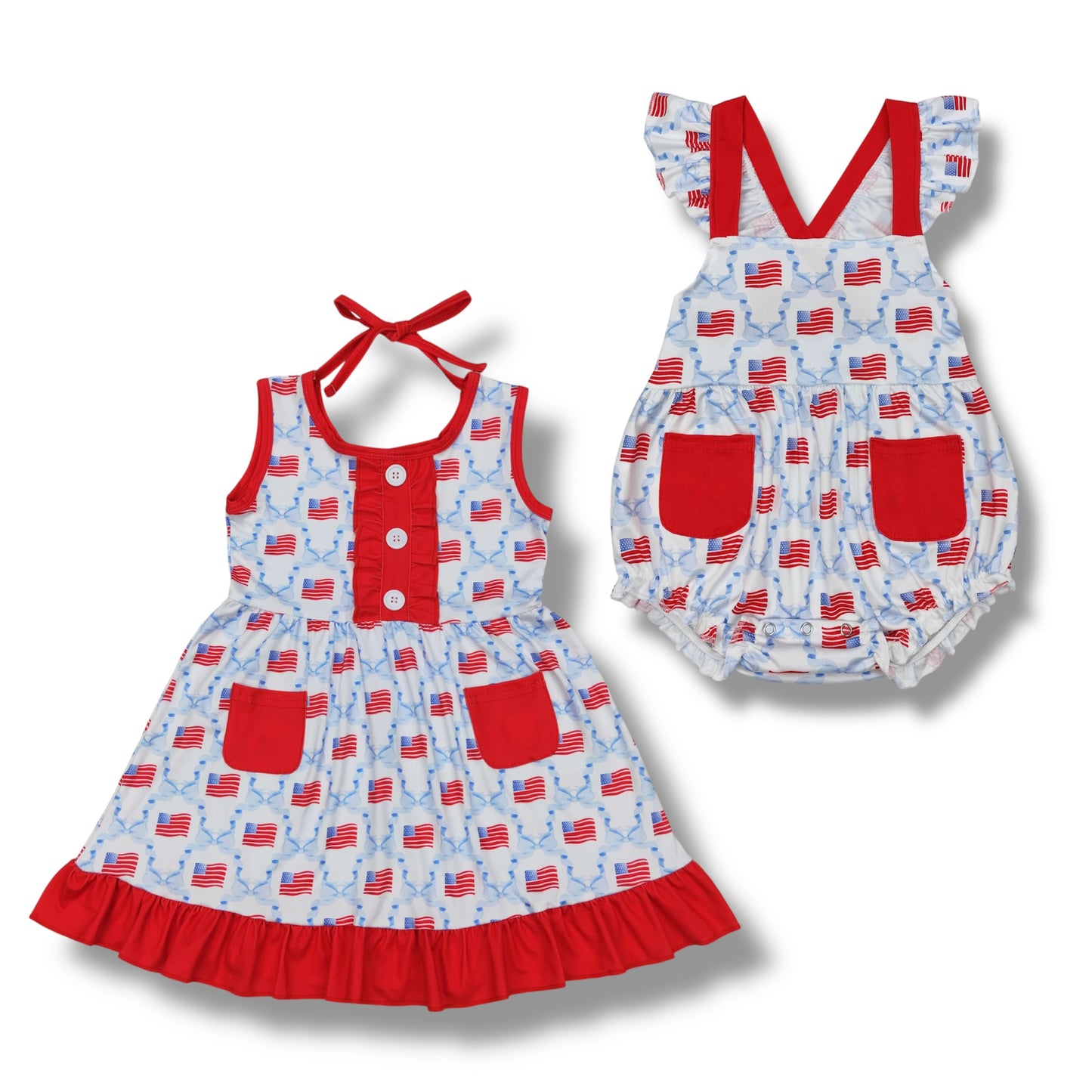 Bows & flags sibling set