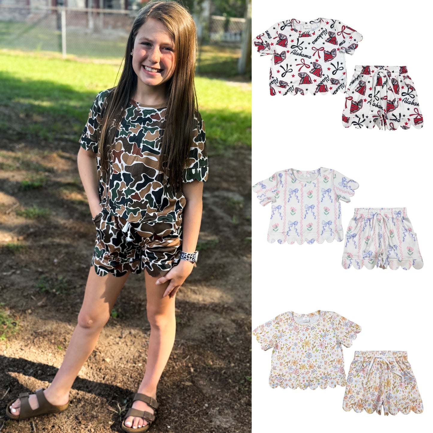 Floral & bows Scallop Sets