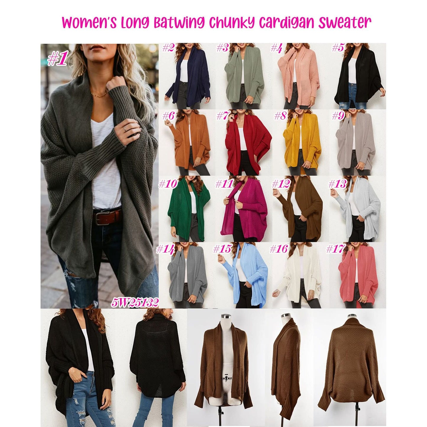 Woman’s Batwing Chunky Cardigans