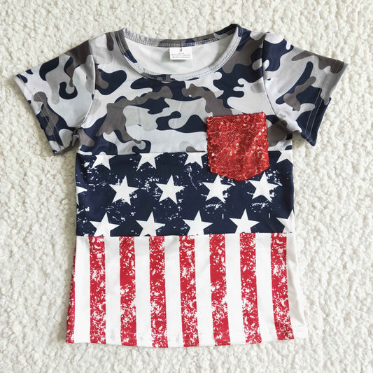 Camo, Stars and stripes tee