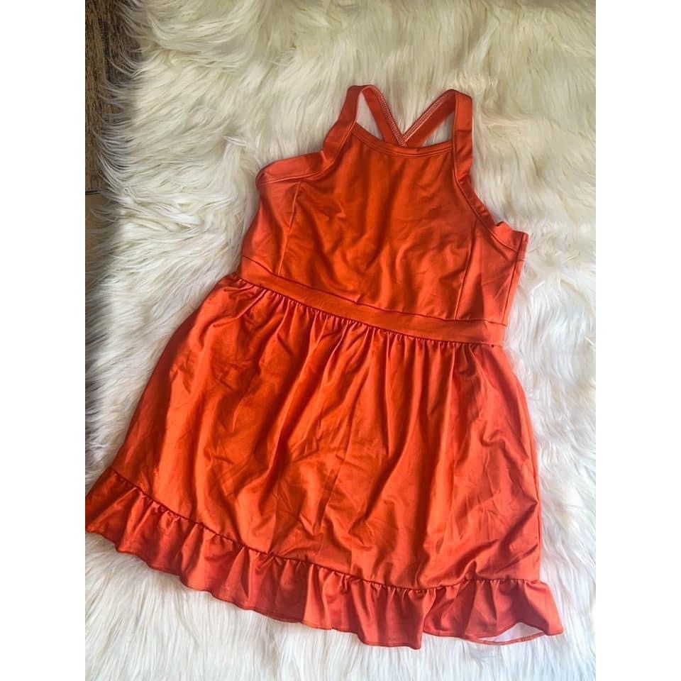 Orange Athletic Skort Dress