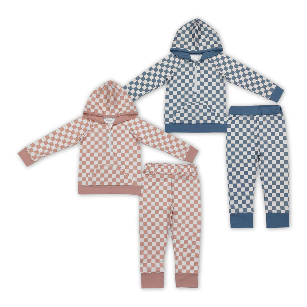 Checkered jogger sets