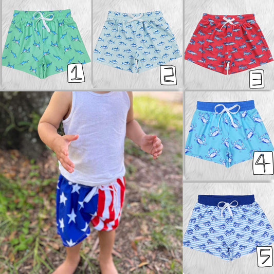 Boys Fish Swim Trunks