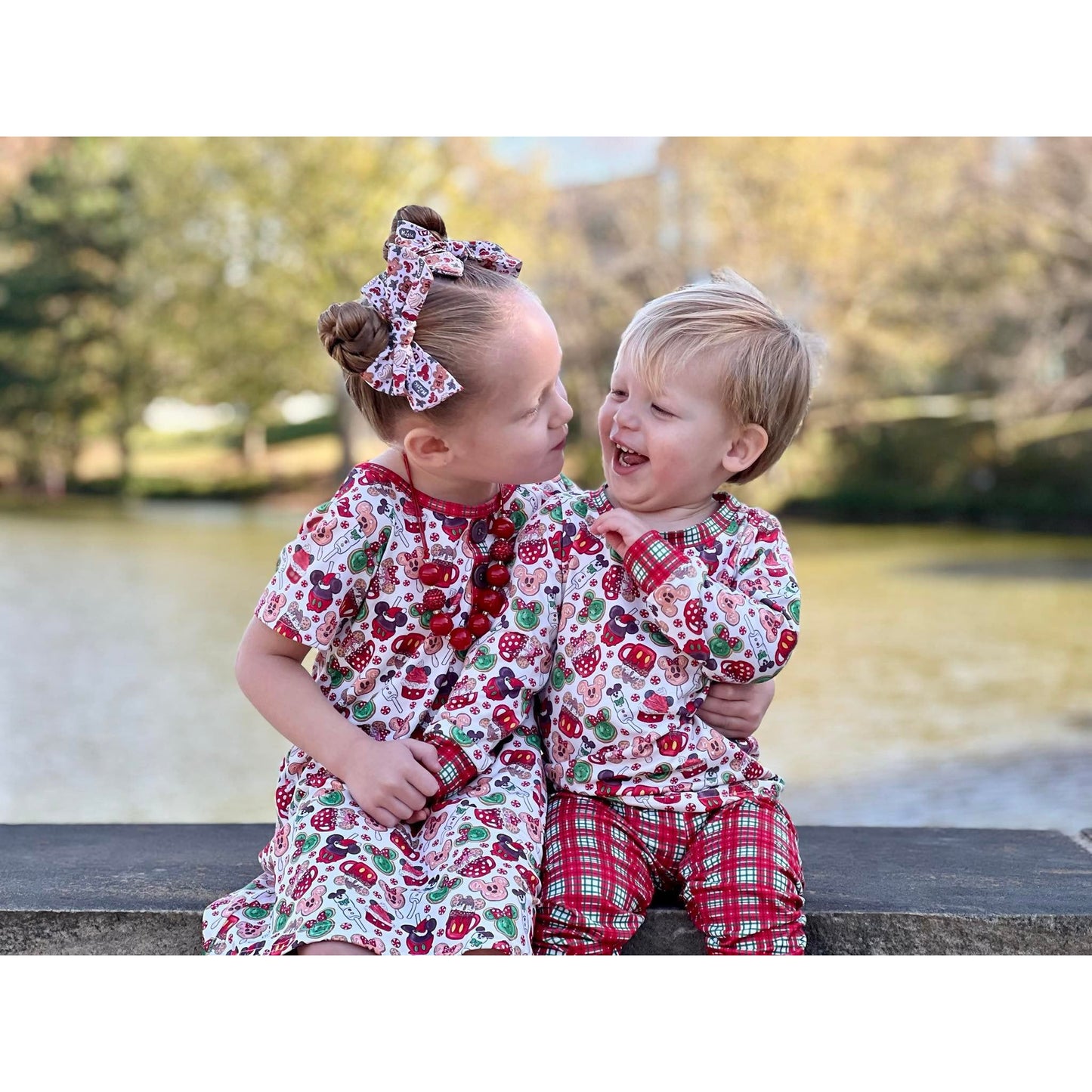 Mouse Christmas Sibling pjs set!