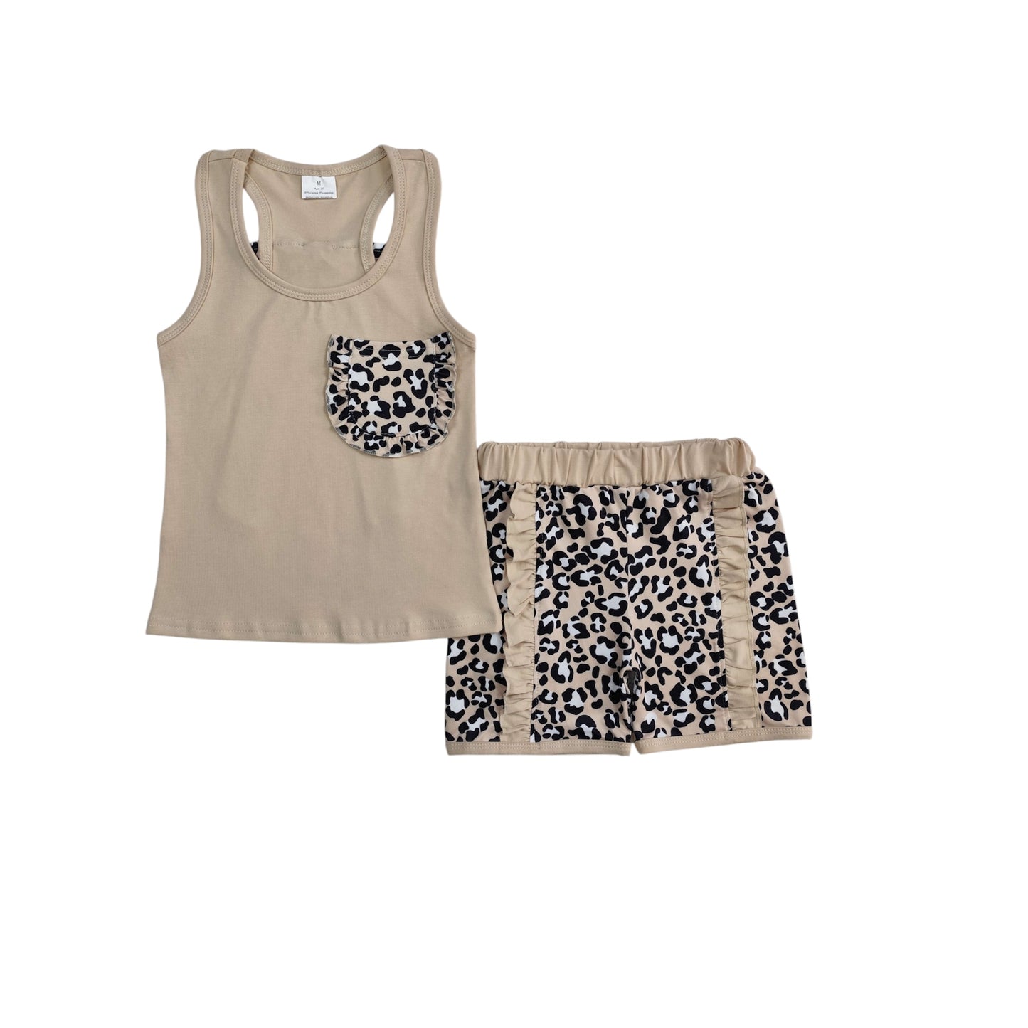 Ruffle bow back tank set