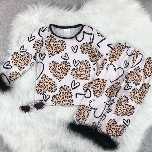 Leopard heart pjs