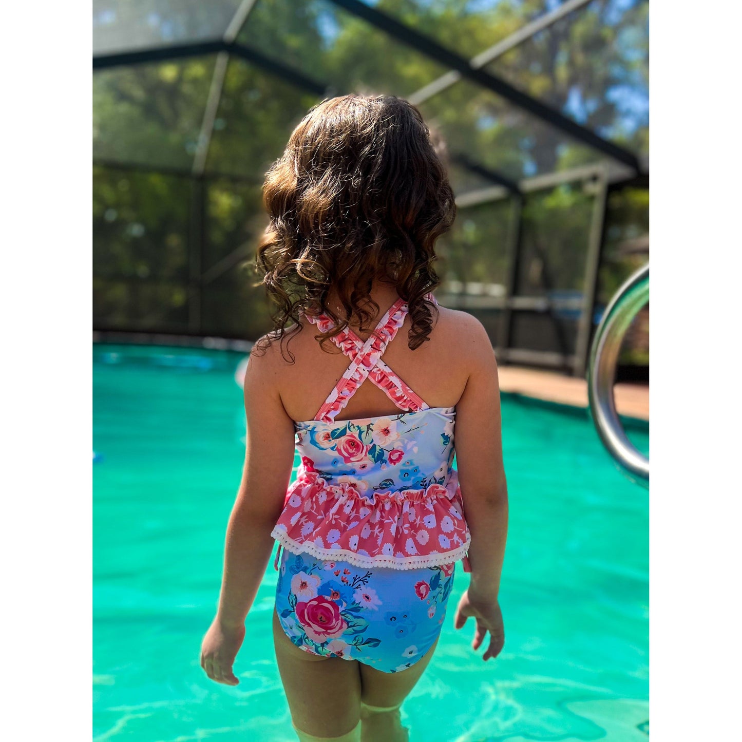 Coral Floral Swim Tankini