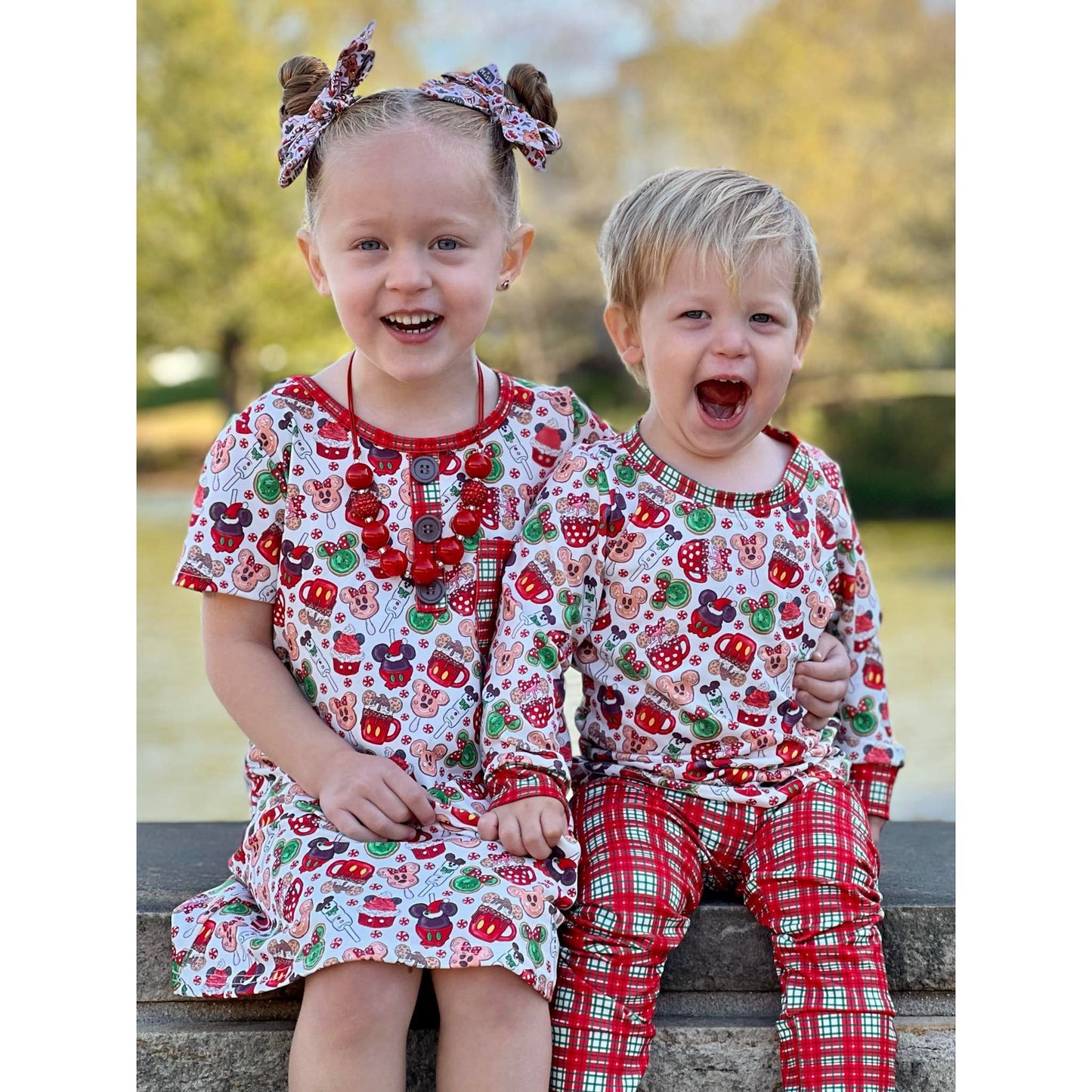 Mouse Christmas Sibling pjs set!