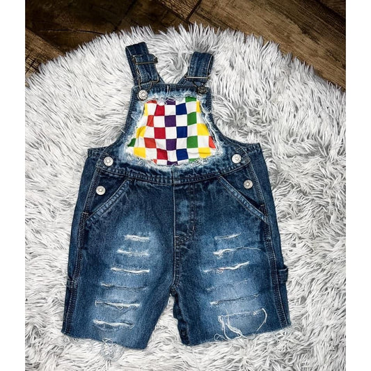 6/9m checkered overalls