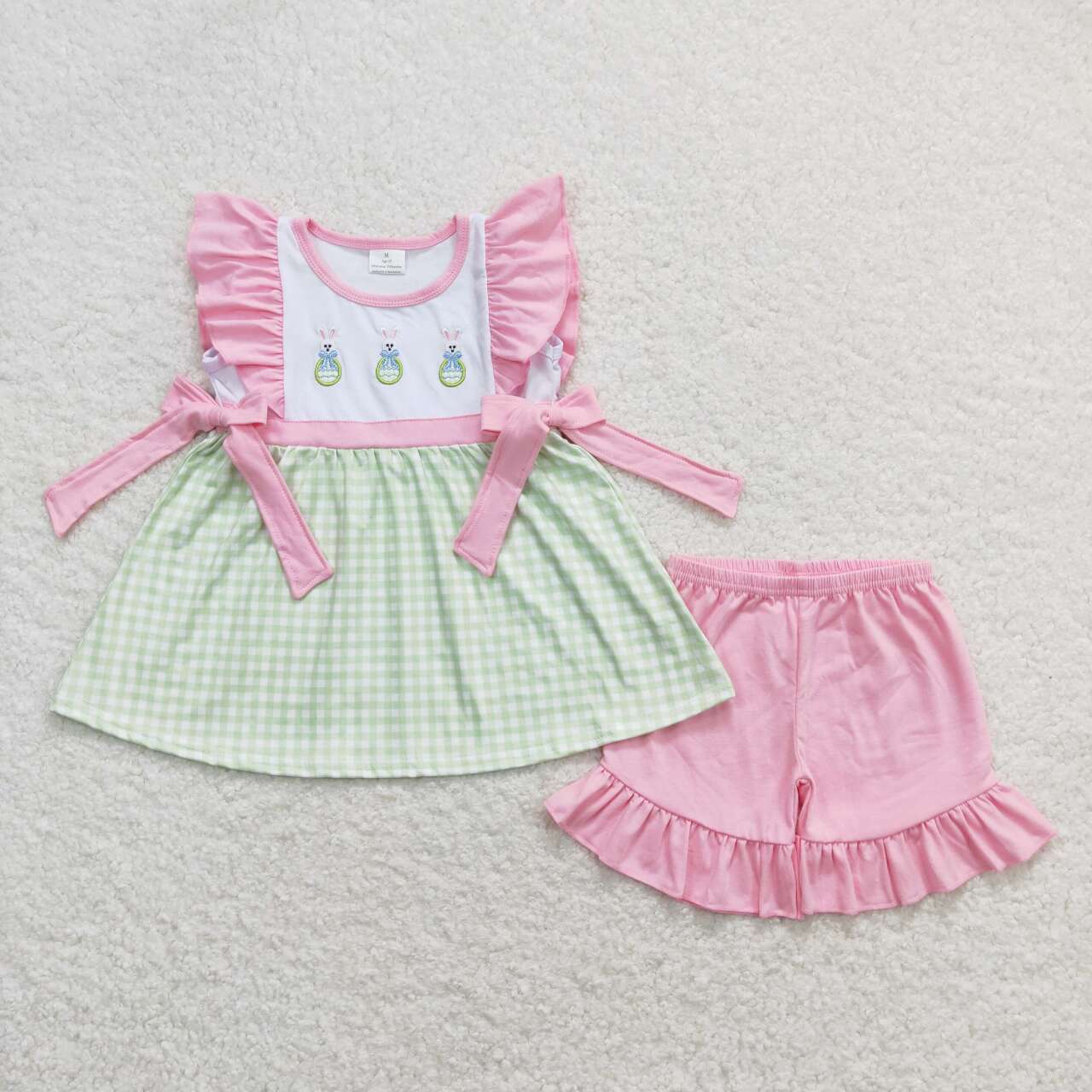 Gingham bunny sibling sets