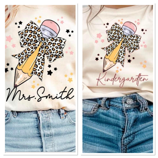 Personalized pencil tee