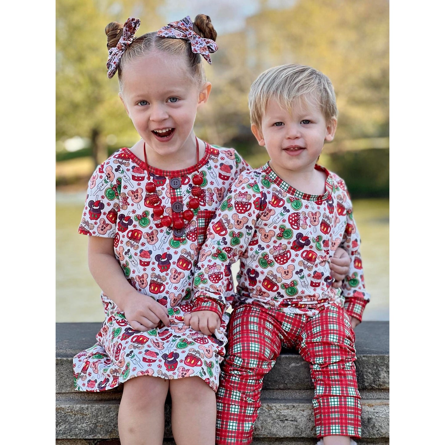 Mouse Christmas Sibling pjs set!