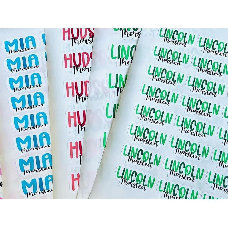 Name stickers for suppliers