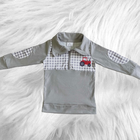 Grey tractor pullover