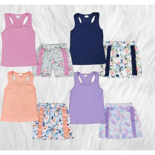 Tank and ruffle shorts sets