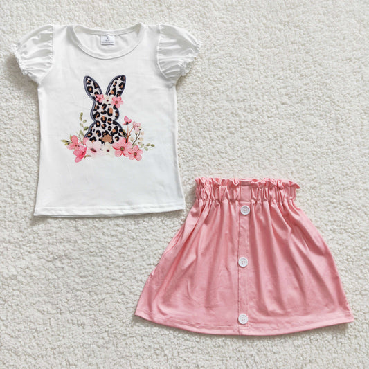 Leopard bunny skirt set