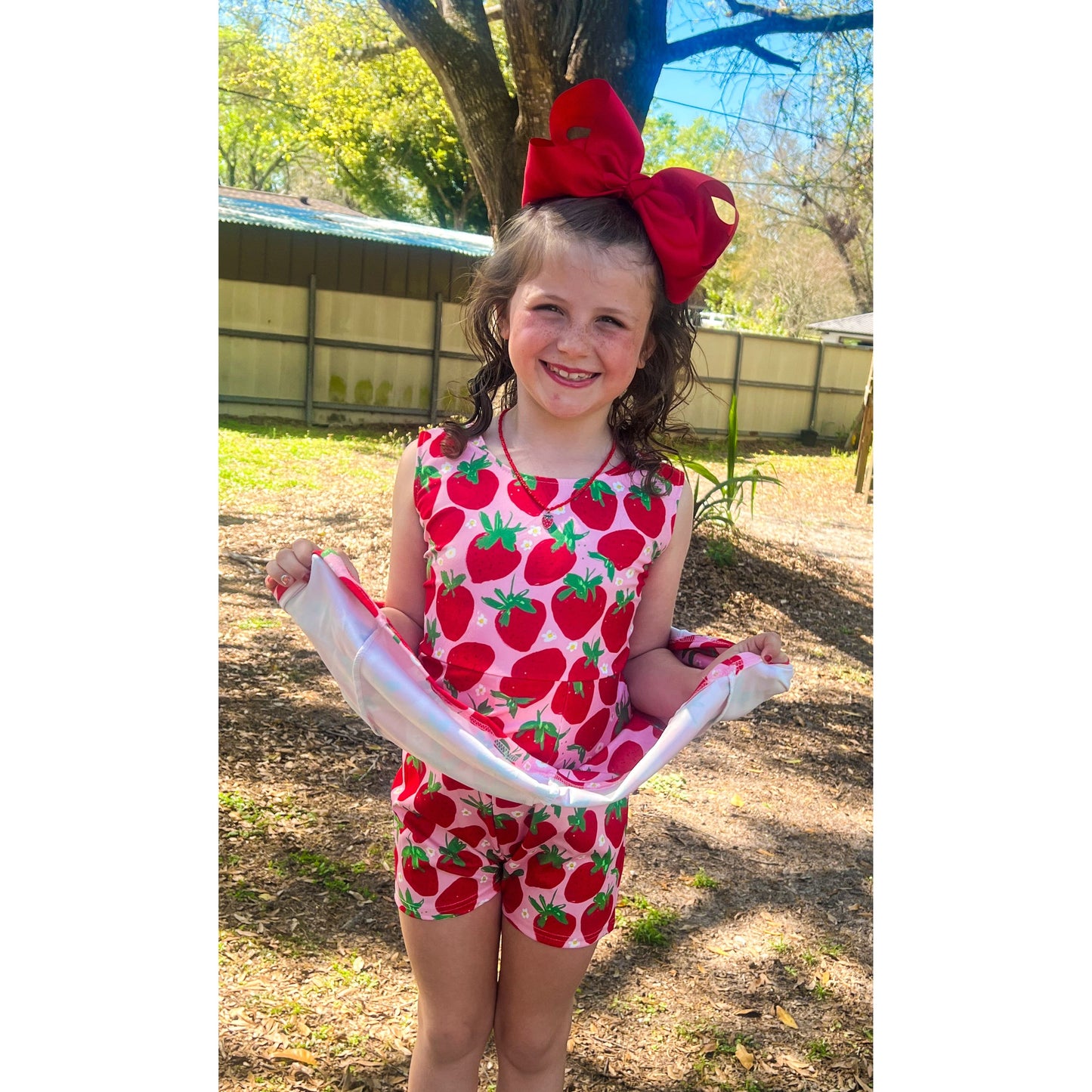 Strawberry yoga skort dress