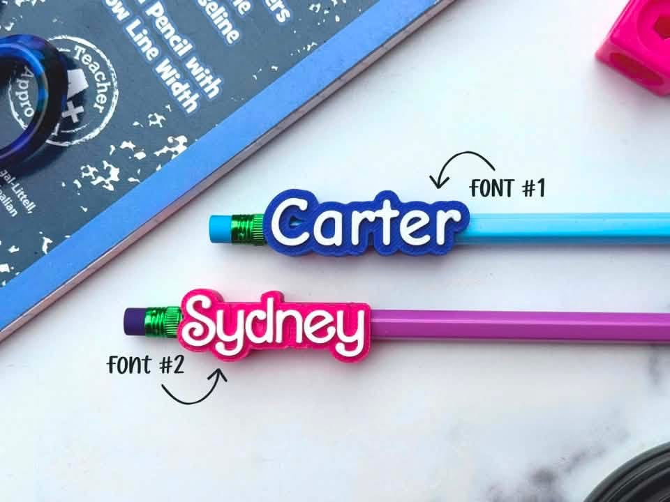 Personalized Pencil name toppers