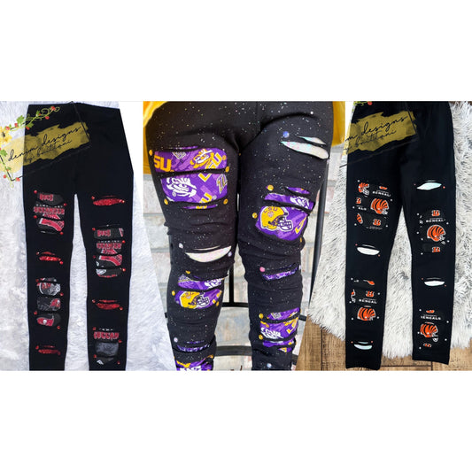 Football Peekaboo Leggings