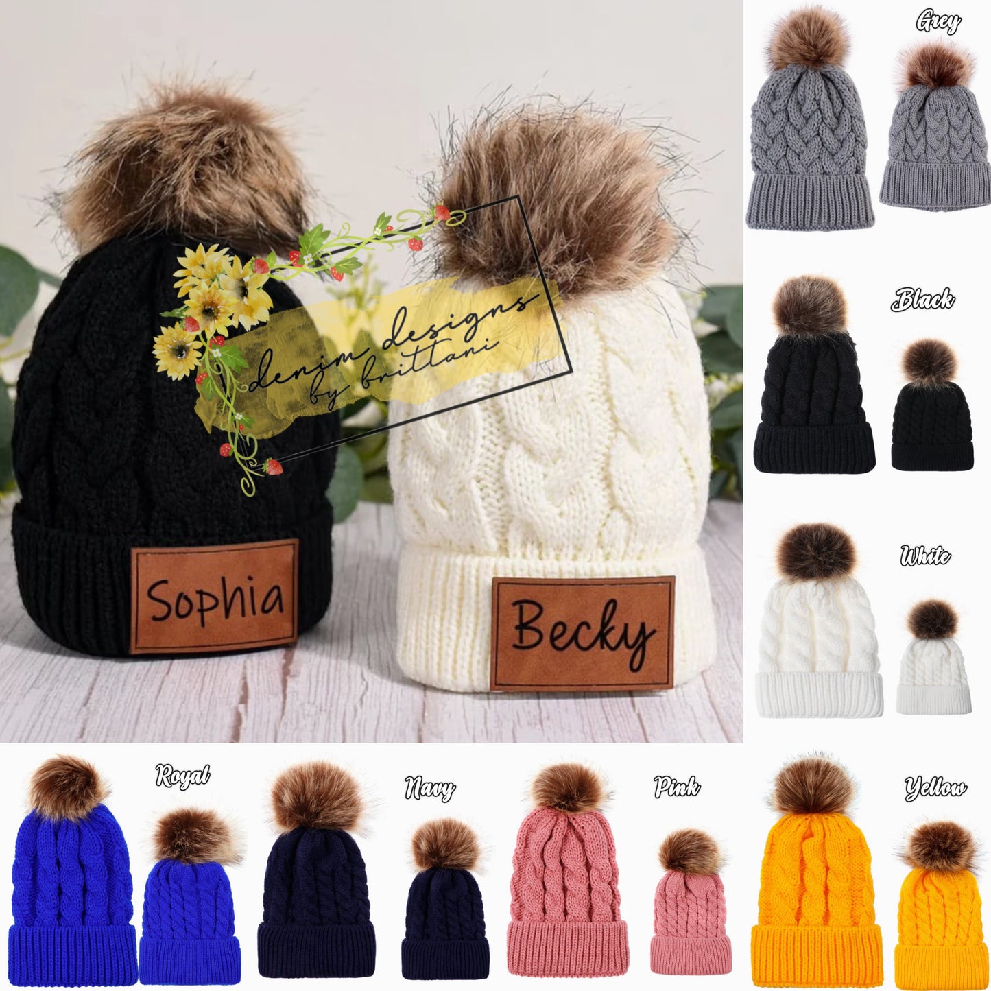 Personalized Pom Beanies