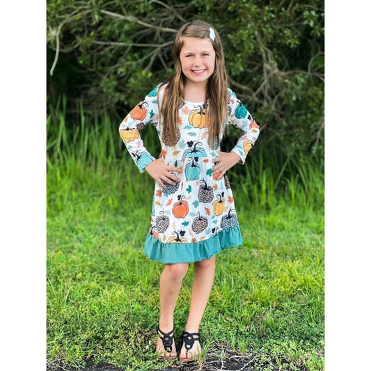 Pumpkin leopard dress