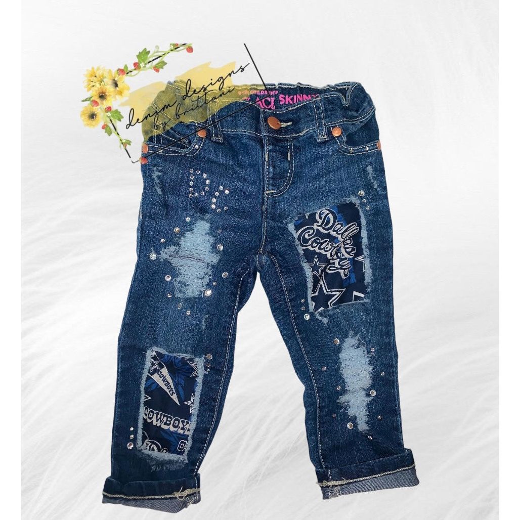 Football Patched Jeans