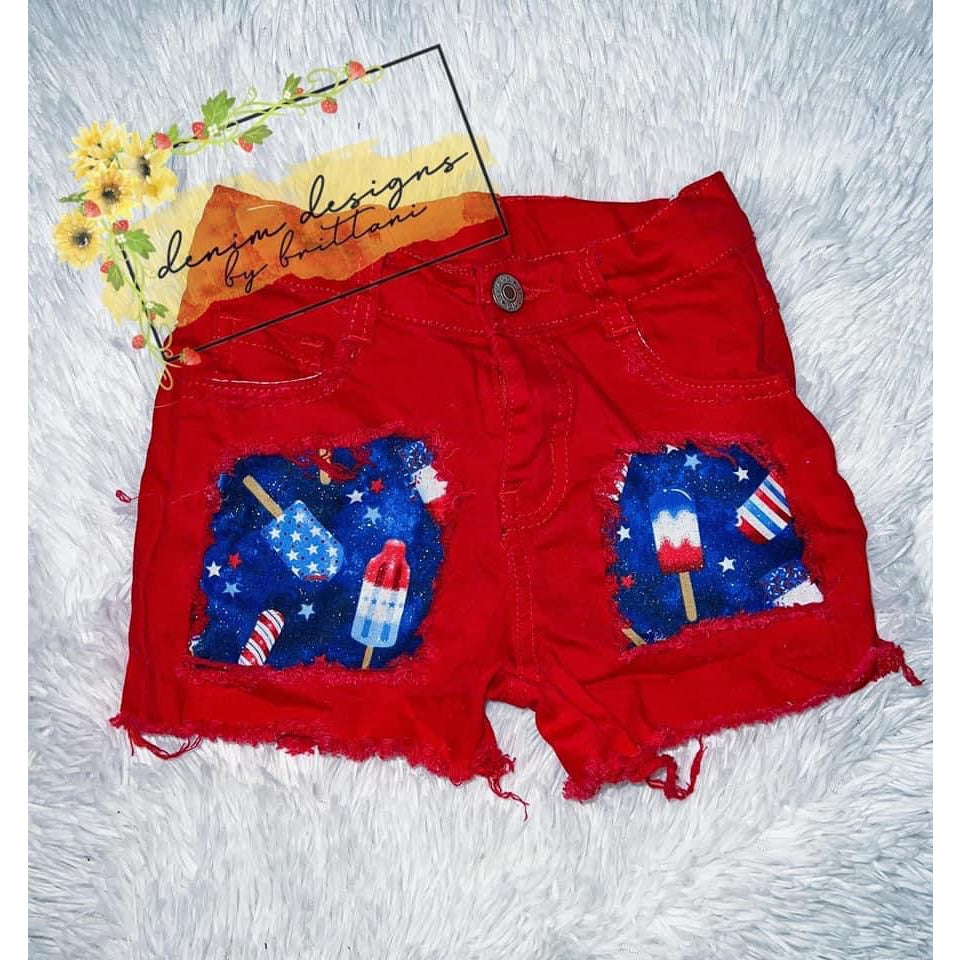 Colored Denim Shorts