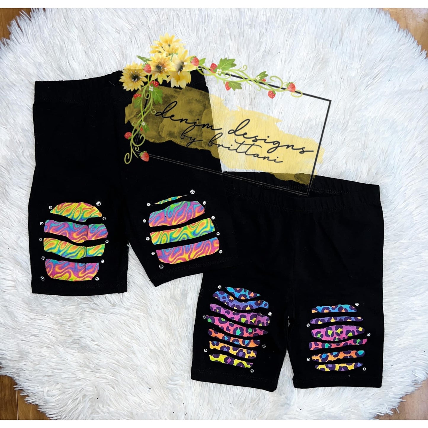 NEON Peekaboo Biker Shorts