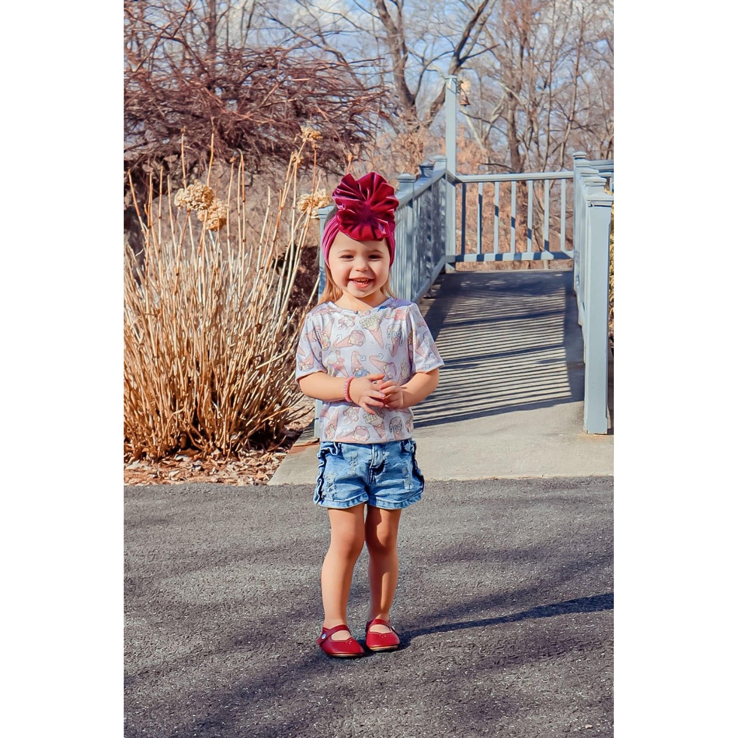 Denim Ruffle Shorts